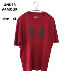UNDERARMOUR 赤　Tシャツ　中古　XL 訳あり！