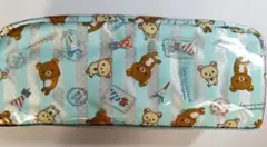 ［16］リラックマ　ペンケース　ペンポーチ　筆箱　平成レトロ　水色　2013