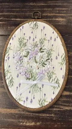 ★ウォールデコ リボン刺繍 ラベンダー 壁面装飾★壁飾り　ウォールデコレーション