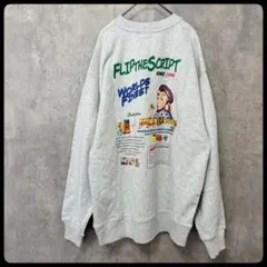 ✅️　FLIPTHESCRIPT　バックプリント　スウェット　L　グレーのサムネイル