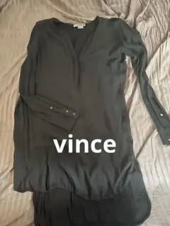 vince ビンス シルク スキッパーチュニック　ブラックのサムネイル