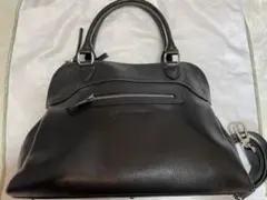 ロンシャン レザーハンドバッグ (ブラック)