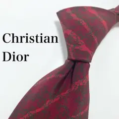 極美品】クリスチャンディオール ネクタイ ボルドー トロッター柄