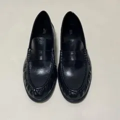 【ZARA】 ギャザー入りソフトモカシン ローファー 37