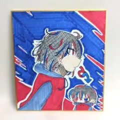 【匿名配送】手描きイラスト　ミニ色紙
