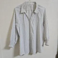 groveスキッパーストライプシャツブラウスMサイズ