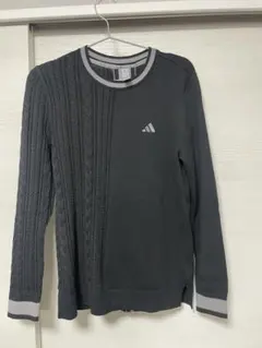 美品！　アディダス　スリーストライプス クルーネックセーター