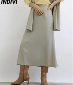 INDIVI リラクシーナロースカート フレアスカート マキシスカート