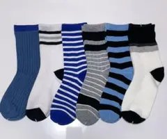 男の子靴下 綿 6足セット19cm〜23.5cm子供 小学生 コットン　第58号