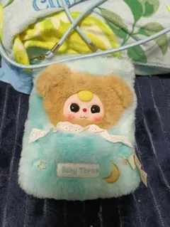 BabyThreeスマホポーチ クマ 水色