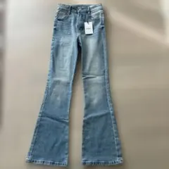 ★新品★GRL ハイウエストフレアデニムパンツ ライトブルー　XS