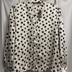ZARA ドット柄 長袖ブラウス