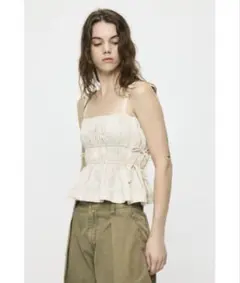 MOUSSY SATIN GATHER キャミソール アイボリー - メルカリ