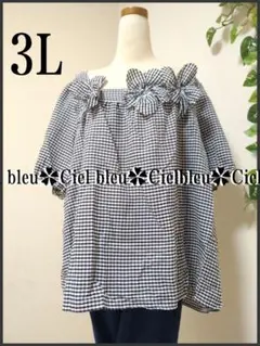 3L★ナチュラル系※ギンガムチェック涼しげチュニック※大きいサイズ