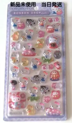 新品未使用 　正規品　ハローキティ ボンボンドロップシール 和柄 クーリア