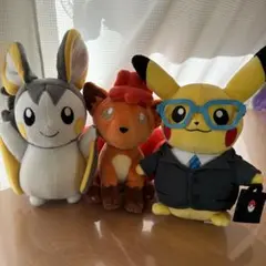 ピカチュウ スーツ ロコン　エモンガぬいぐるみセット