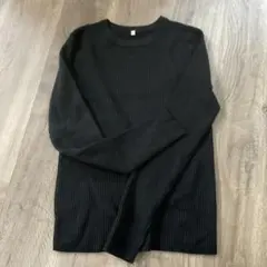 coca 黒 リブ編み 長袖Tシャツ Lサイズ