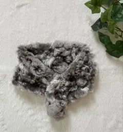 ファーマフラー / ポンポン付き / 短めの