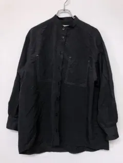 レディース 古着 Wai+ バンドカラーオーバーシルエット 長袖シャツ