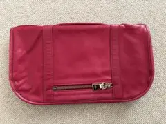 レザー クラッチバッグ 赤