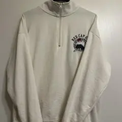 Red Cap Girlガールイラスト ポイント刺繍 ハーフジップスウェット