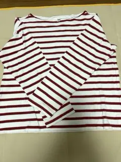 UNIQLO 赤と白のストライプ 長袖Tシャツ L