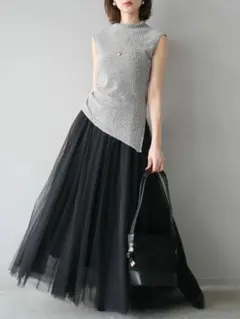 lumier チュールボリュームスカート/ブラック リュミエ同型