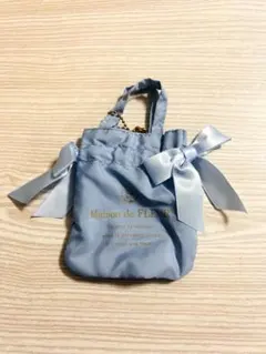 メゾンドフルール ガチャガチャ ダブルリボンギャザートートバッグ サックス