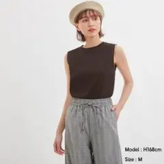 GU スムーススリーブレスT(ノースリーブ) ブラウン Mサイズ