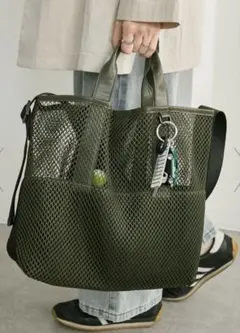 イアハピヨネ ダイヤメッシュ2WAYトート&メタルボールレシート風バック