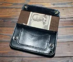 ミドルトラッカーウォレット　二層　馬革 茶芯　ニッケル　トラッカーウォレット