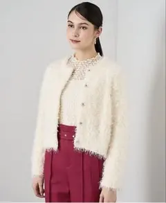 アナイ　ペーパーフェザーモールカーディガン