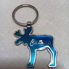 カナダ ムース キーホルダー ブルー