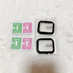⭐️送料無料⭐️ Apple Watchカバー 強化ガラス 保護フィルム ブラック