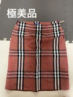 極美品✨バーバリー赤チェックスカート