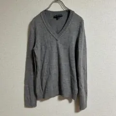 346 BROOKS BROTHERS Vネック　ニットトップス　長袖　グレー