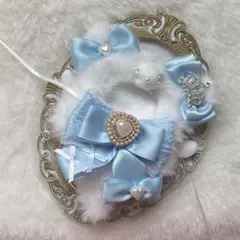 即日発送 ぬい服 10cm ねこ 水色 にじぱぺっと