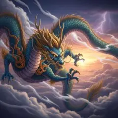 ドラゴンと天使のデジタルアートポスターa4紙光沢a4 - メルカリ