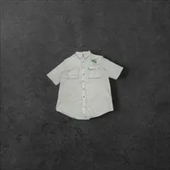 00s フィッシングシャツ XL ベージュ 刺繍ロゴ 半袖 大きめ 魚のサムネイル