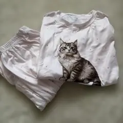 猫柄 パジャマ 上下セット ピンク