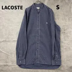 ラコステ 長袖シャツ ネイビー ストライプ柄 綿素材 ビジカジ【6941】