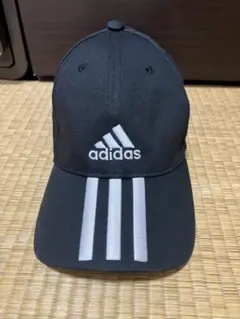 アディダス　キャップ　ブラック　スリーストライプ　57-60cm