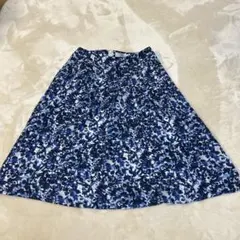 SALE！美品♡ジェイプレス ブルー系花柄 フレアスカート ひざ丈　Mのサムネイル
