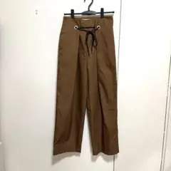 nano&co レースアップ ワイドパンツ　キャメル