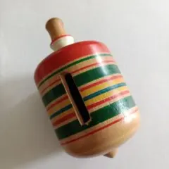大山こま(大) 飾り台付き 伝統工芸品 民芸品 天然木 昭和レトロ 玩具