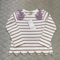 新品未使用anyfam裾スカラップボーダー長袖トップス