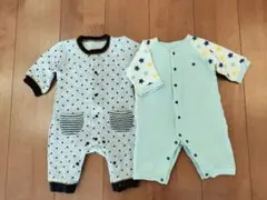 60〜70cm　ロンパース　キルト　2枚セット　冬