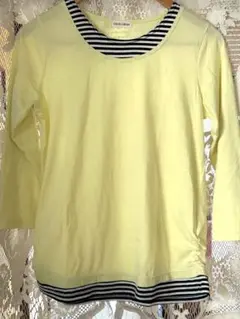 値下げ❣️レモンイエローの レイヤード風 カットソー・チュニック・Mサイズ