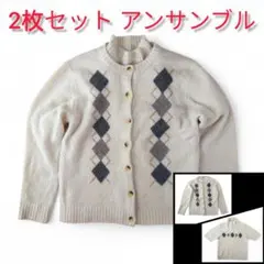 2枚セット❗️ アンサンブル ニット カーディガン ハイネック プルオーバー