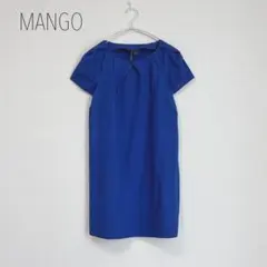 MANGO フロントタックチュニック ワンピース　半袖　ストレッチ　マンゴ